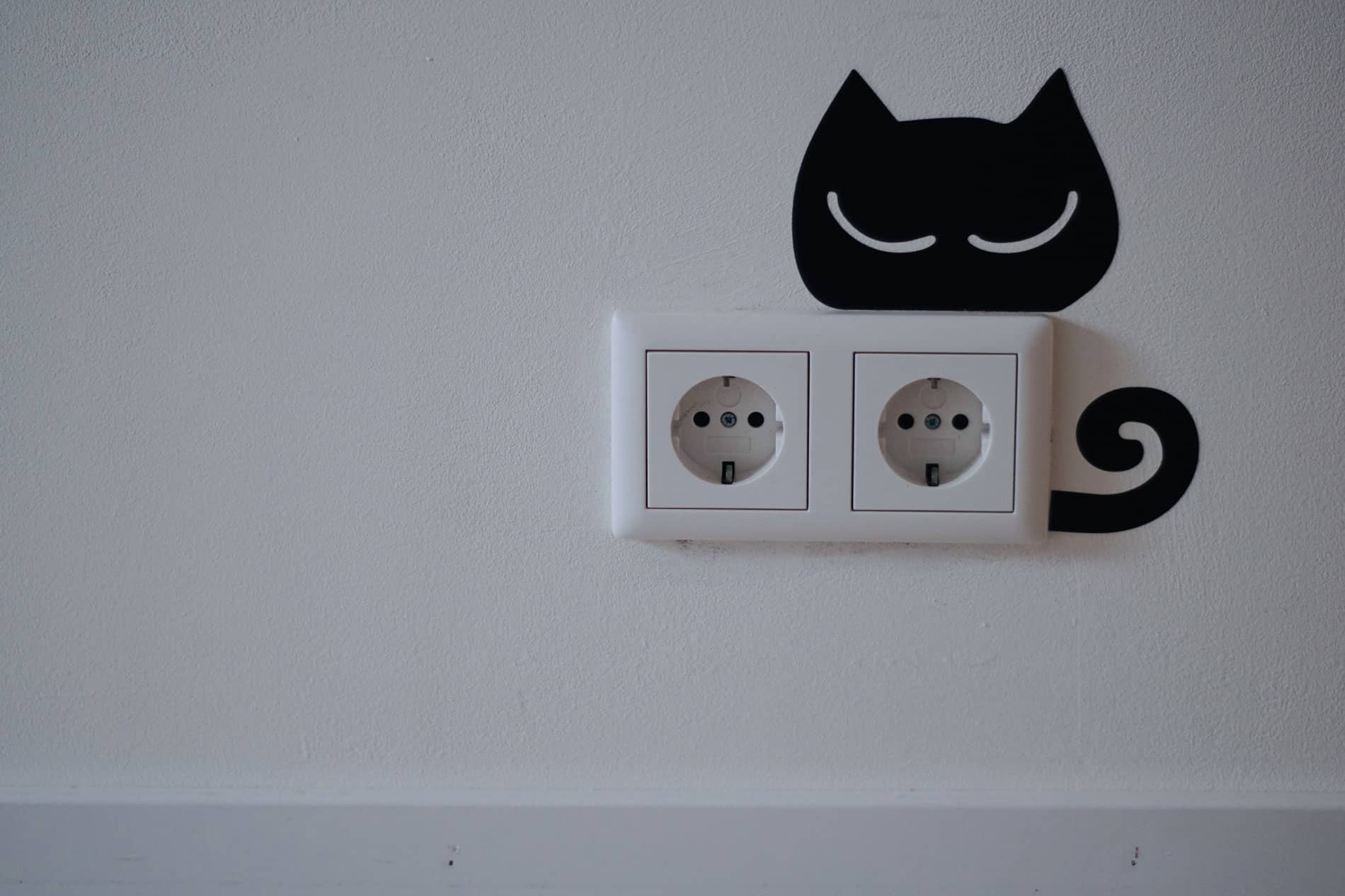 Autocollant de commutateur lumineux de dessin animé,autocollant de chat